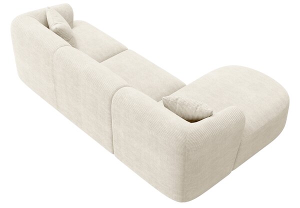 -25 % Dny MOMENTI– Cosmopolitan Design Krémově bílá manšestrová rohová pohovka Campi 256 cm, levá