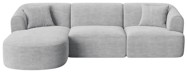 -25 % Dny MOMENTI– Cosmopolitan Design Světle šedá manšestrová rohová pohovka Campi 256 cm, levá