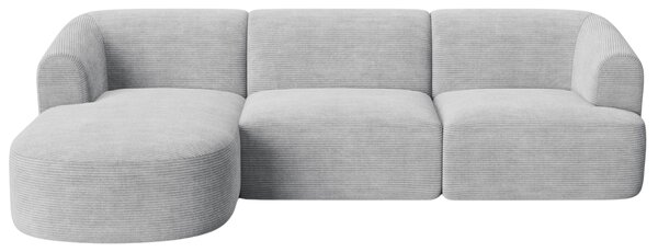 -25 % Dny MOMENTI– Cosmopolitan Design Světle šedá manšestrová rohová pohovka Campi 256 cm, levá