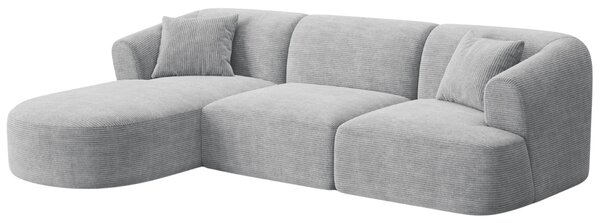 -25 % Dny MOMENTI– Cosmopolitan Design Světle šedá manšestrová rohová pohovka Campi 256 cm, levá