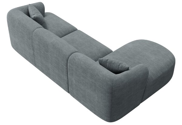 -25 % Dny MOMENTI– Cosmopolitan Design Šedá manšestrová rohová pohovka Campi 256 cm, levá