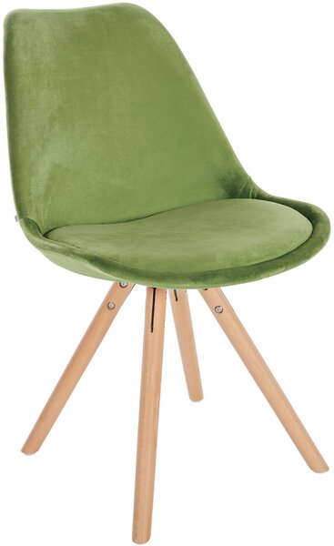 Židle Sofia ~ samet, nohy round natura - Světle zelená