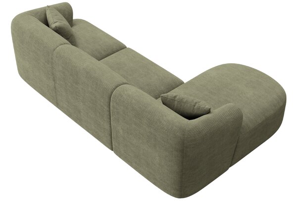 -25 % Dny MOMENTI– Cosmopolitan Design Zelená manšestrová rohová pohovka Campi 256 cm, levá