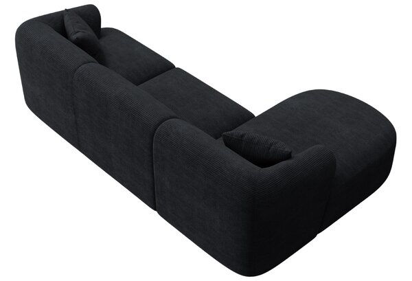 -25 % Dny MOMENTI– Cosmopolitan Design Černá manšestrová rohová pohovka Campi 256 cm, levá