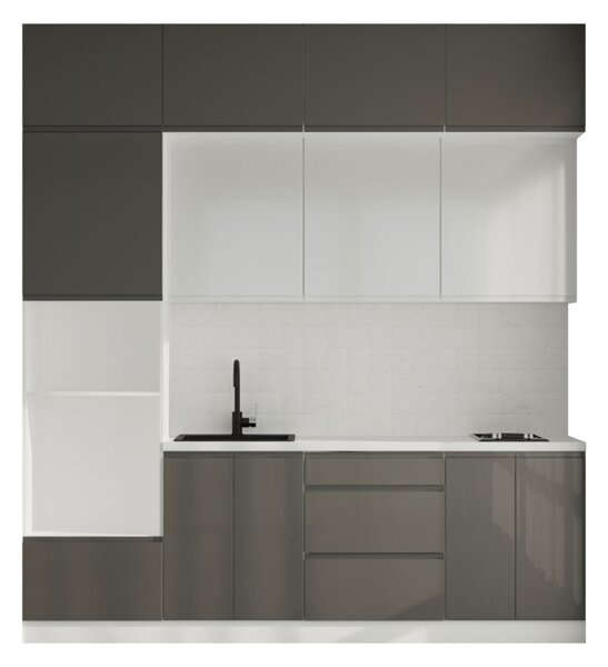 Sada 2.4 Bílá / tmavě šedý lesk, bílý lesk Interno Glaňec Luxe