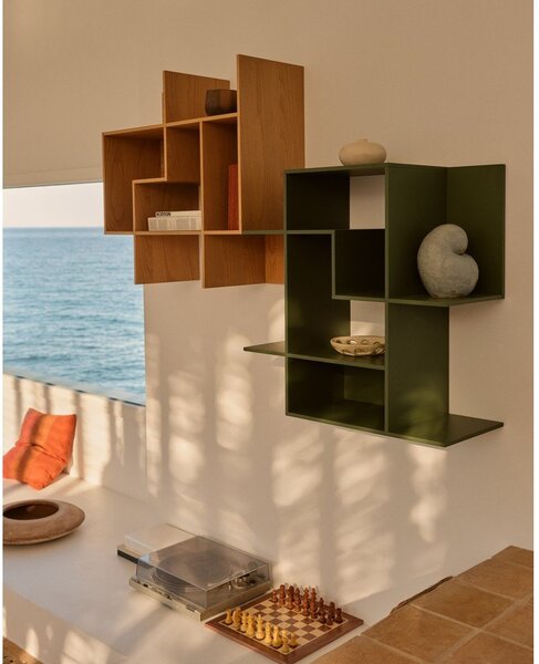 Zelený modulární policový systém 80x80x25 cm Ina – Kave Home
