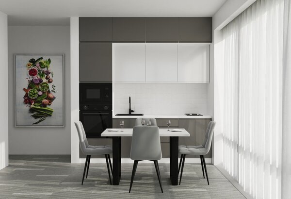 Sada 2.4 Bílá / tmavě šedý lesk, bílý lesk Interno Glaňec Luxe
