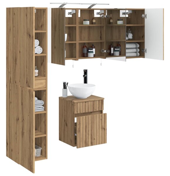 Sada koupelnových skříněk 5 ks Dub artisan Kompozitní dřevo 3407342