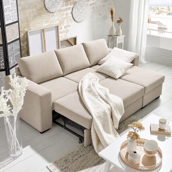 ROHOVÁ SEDAČKA, textil, krémová Carryhome - Sedací soupravy