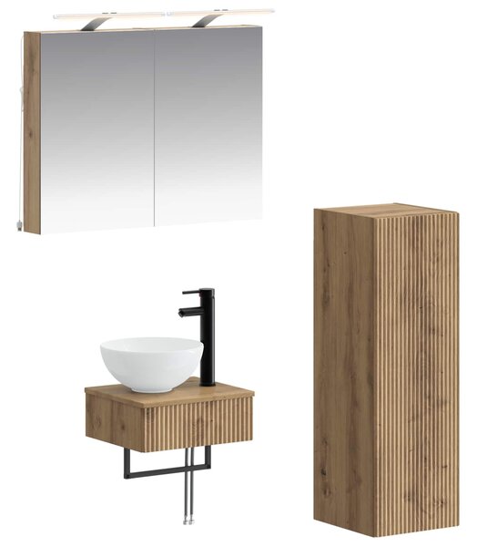 Sada koupelnových skříněk 4 ks Dub artisan Kompozitní dřevo 3407366