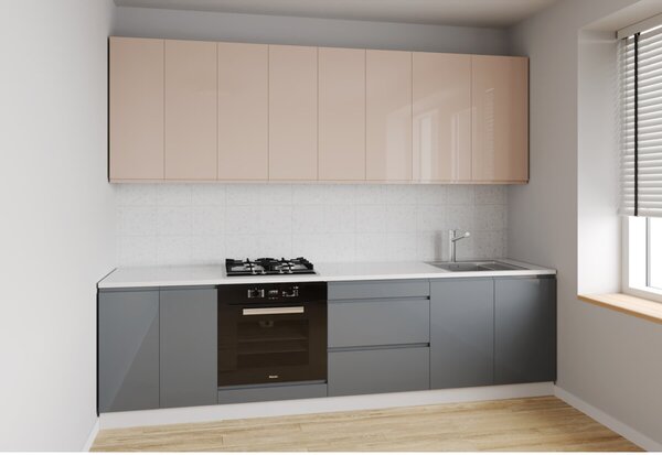 Sada 2.6 k. bílá, f. vrch béžový lesk, spodek šedý lesk Interno Luxe