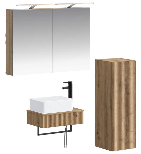 Sada koupelnových skříněk 4 ks Dub artisan Kompozitní dřevo 3407390