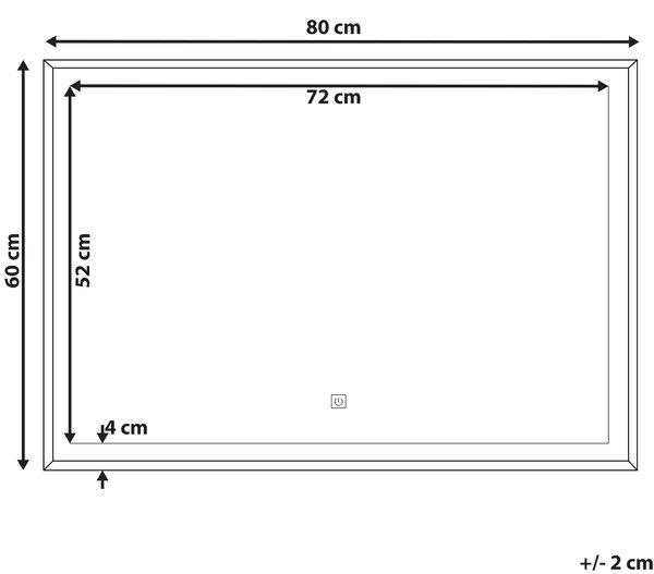 LED koupelnové zrcadlo ARGENS 80 cm 60 cm Stříbrná
