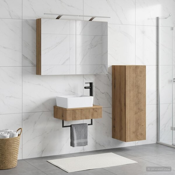 Sada koupelnových skříněk 4 ks Dub artisan Kompozitní dřevo 3407390