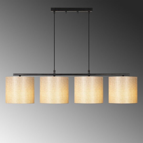 Černé závěsné svítidlo s textilním stínidlem Baston – Opviq lights