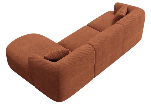 -25 % Dny MOMENTI– Cosmopolitan Design Terakotově oranžová manšestrová rohová pohovka Campi 256 cm, pravá