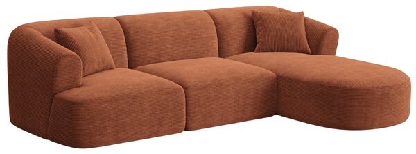 -25 % Dny MOMENTI– Cosmopolitan Design Terakotově oranžová manšestrová rohová pohovka Campi 256 cm, pravá