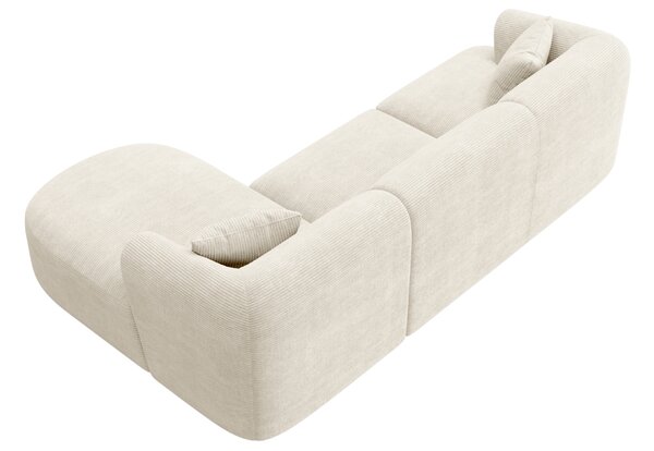 -25 % Dny MOMENTI– Cosmopolitan Design Krémově bílá manšestrová rohová pohovka Campi 256 cm, pravá