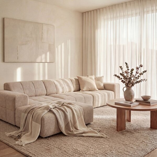 Béžová rohová pohovka (levý roh) Chicago – Cosmopolitan Design