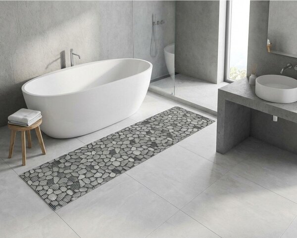 Šedá plastová koupelnová předložka 65x200 cm Sassi – Wenko