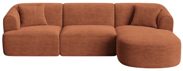 -25 % Dny MOMENTI– Cosmopolitan Design Terakotově oranžová manšestrová rohová pohovka Campi 256 cm, pravá