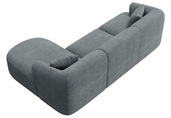 -25 % Dny MOMENTI– Cosmopolitan Design Šedá manšestrová rohová pohovka Campi 256 cm, pravá