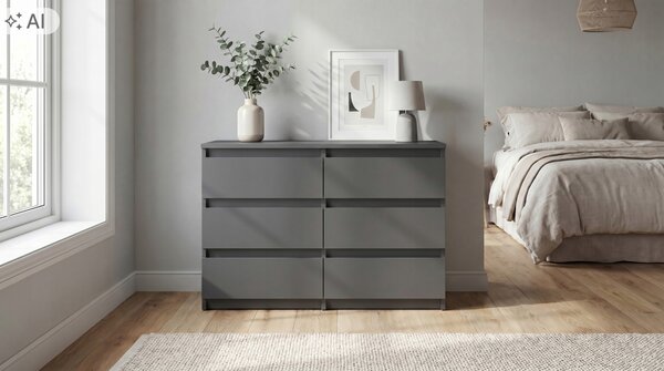 Komoda Stiv-Meble 100 x 33,5 x 71,5 cm, šedé odstíny, matná