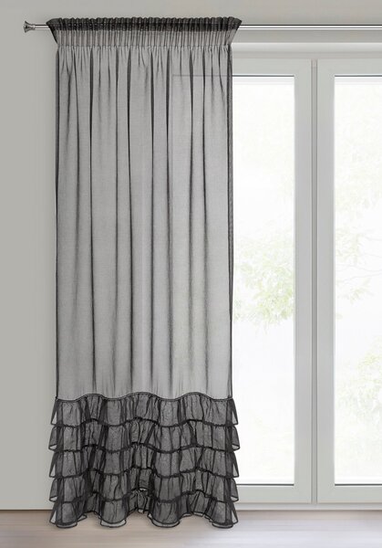 ZÁCLONA NA PÁSCE CARLI 140X270 CM ČERNÁ
