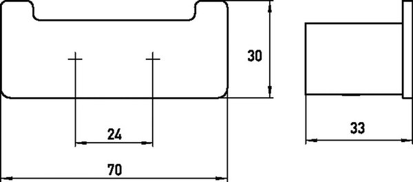 EMCO loft dvojitý háček, 70, 30, 33 mm, černý, 1 ks
