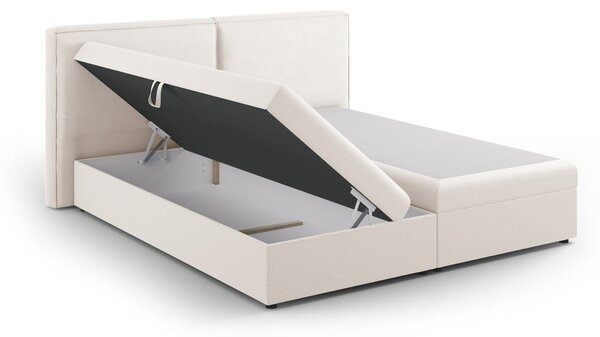 Krémová boxspring postel s úložným prostorem 140x200 cm Arendal – Cosmopolitan Design