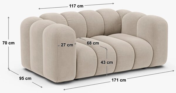 Micadoni Bílá bouclé dvoumístná pohovka Lupine 170 cm