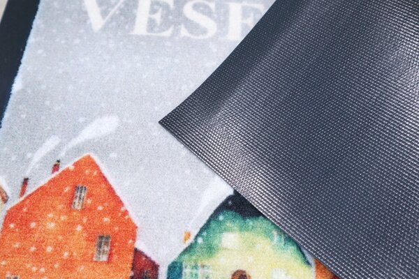 Mercury Flooring, Rohožka vánoční Zasněžená vesnička, 40x60, vícebarevná