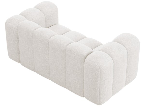 Micadoni Bílá bouclé dvoumístná pohovka Lupine 170 cm
