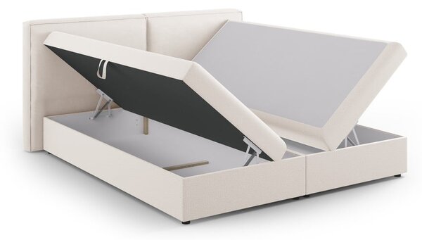 Krémová boxspring postel s úložným prostorem 140x200 cm Arendal – Cosmopolitan Design