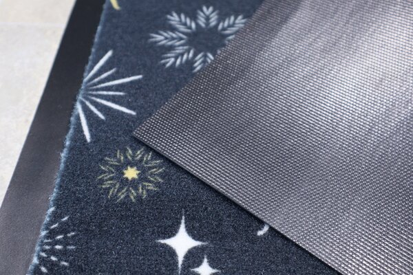 Mercury Flooring, Rohožka vánoční Sněhové vločky se soby, 40x60, vícebarevná