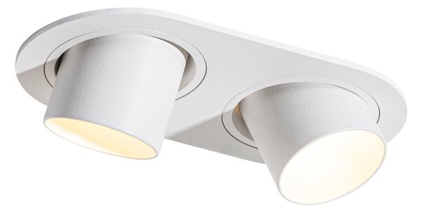 Zakulacené zapuštěné bodové svítidlo bílé GU10 35 mm výklopné 2-světlo - Installa