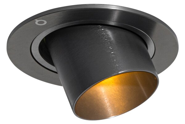 Moderní zapuštěné bodové svítidlo tmavě šedé GU10 35 mm kulaté otočné - Installa