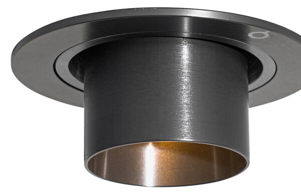 Sada 6 zapuštěných bodových svítidel Gunmetal GU10 35mm kulatá naklápěcí - Installa