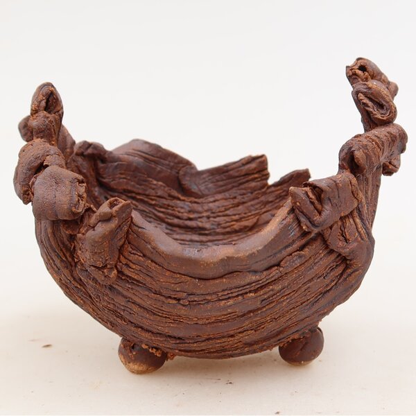 E-bonsai Keramická Skořápka 11,5 x 10 x 8 cm hnědá