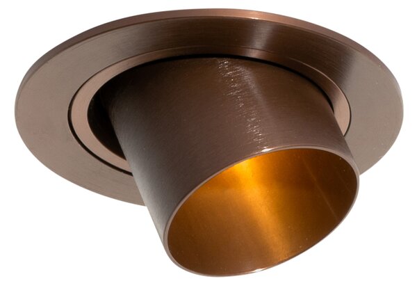Moderní zapuštěné bodové svítidlo tmavě bronzové GU10 35 mm kulaté otočné - Installa