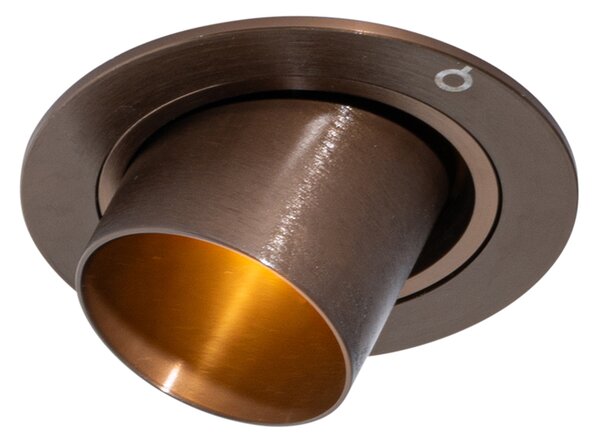 Moderní zapuštěné bodové svítidlo tmavě bronzové GU10 35 mm kulaté otočné - Installa