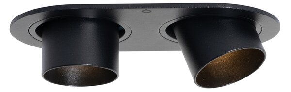 Kulaté zapuštěné bodové svítidlo černé GU10 35 mm výklopné 2-světlo - Installa