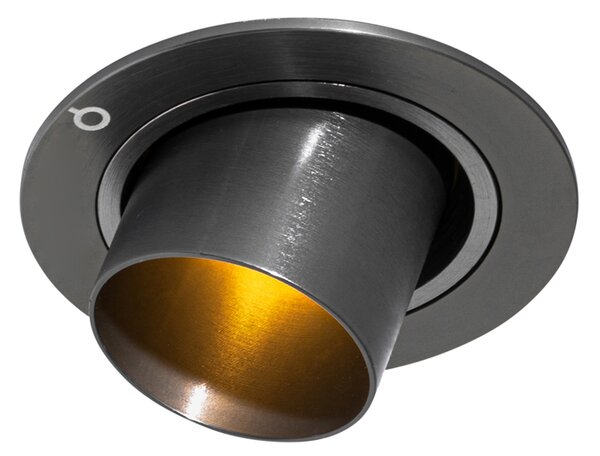 Moderní zapuštěné bodové svítidlo tmavě šedé GU10 35 mm kulaté otočné - Installa
