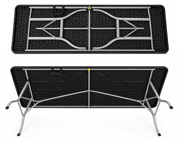 Aga Zahradní skládací stůl 240x74x74 cm Černý