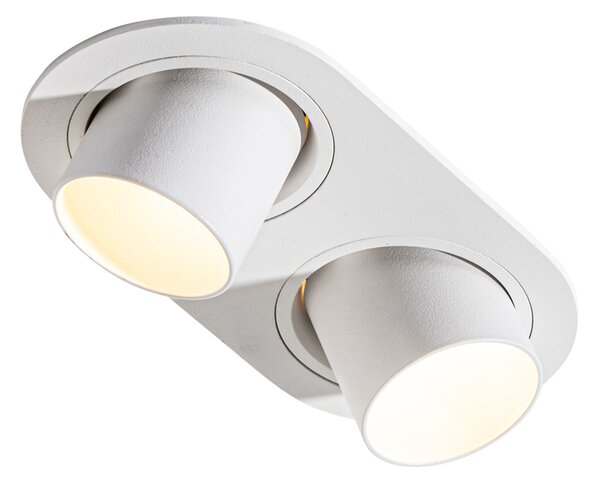 Zakulacené zapuštěné bodové svítidlo bílé GU10 35 mm výklopné 2-světlo - Installa