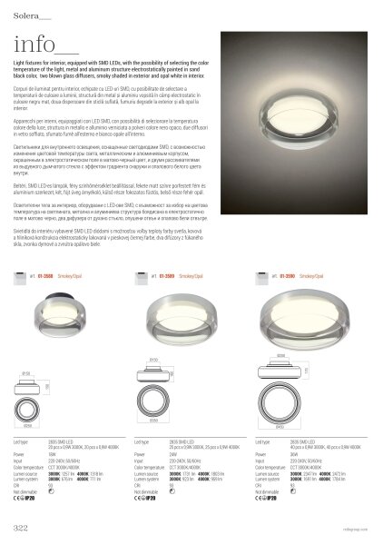 Redo 01-3589 - LED Stropní svítidlo SOLERA LED/24W/230V 35 cm CRI 93 3000/4000K