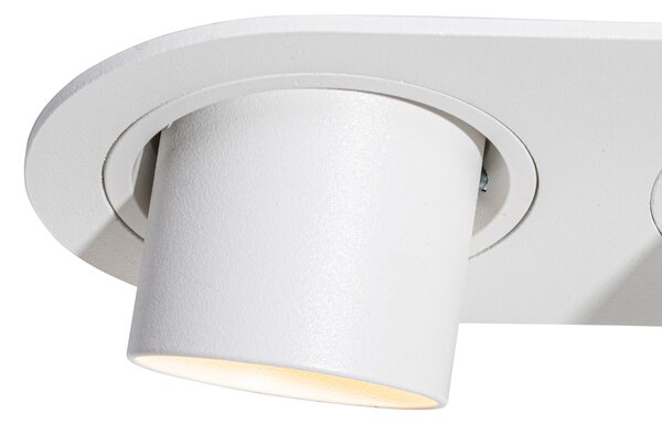 Sada 6 zapuštěných bodových svítidel bílá GU10 35mm naklápěcí 2-světlo - Installa