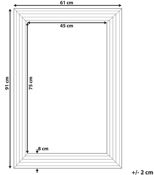 Zrcadlo CHATAIN 61 cm 91 cm Stříbrná