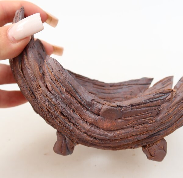 E-bonsai Keramická Skořápka 15,5 x 10,5 x 10,5 cm hnědá
