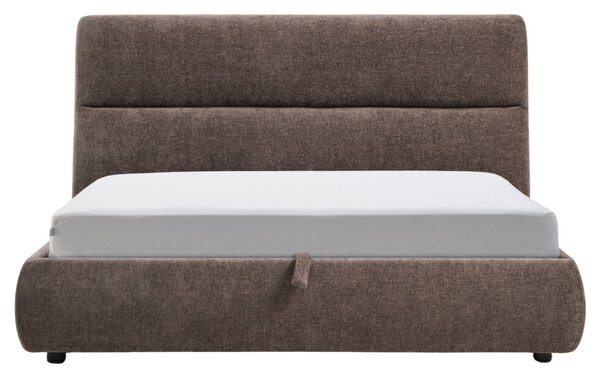 Kave Home Hnědá dvoulůžková postel Dafra 160 x 200 cm s úložným prostorem
